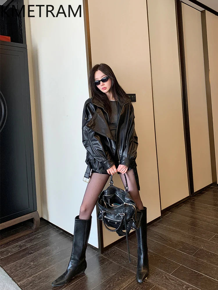 Luxurious Sheepskin Biker Jacket