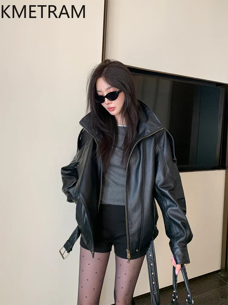 Luxurious Sheepskin Biker Jacket