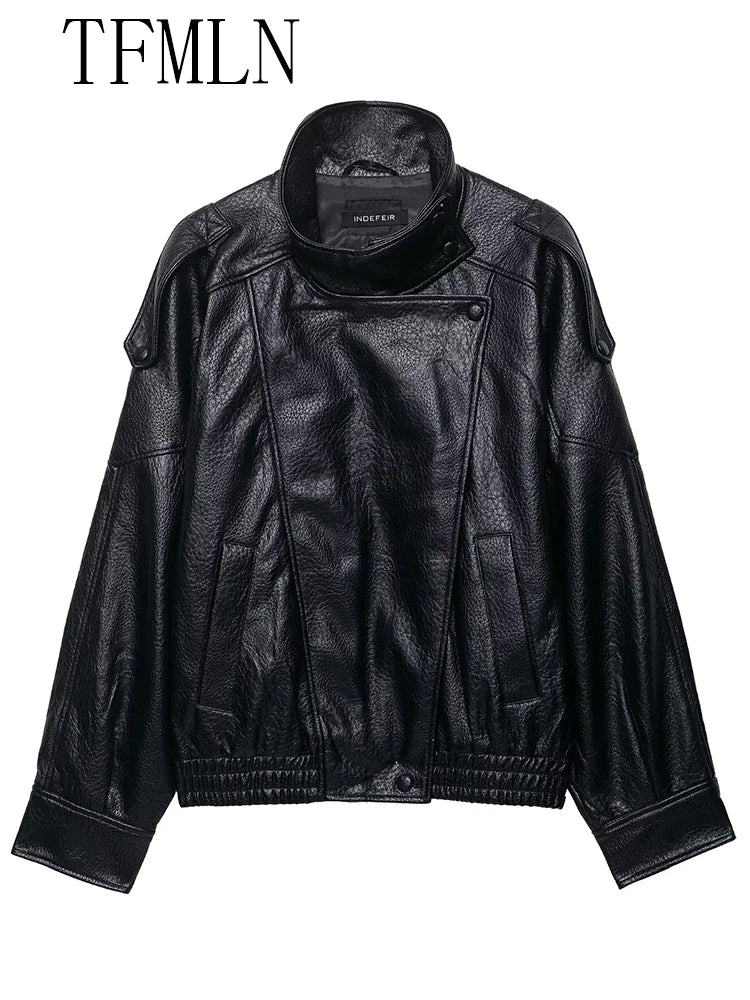 Cozy Chic Faux Leather Jacket