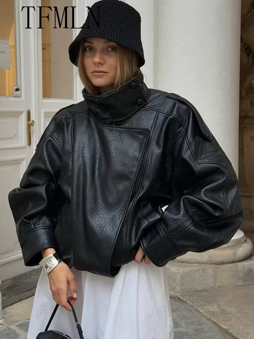 Cozy Chic Faux Leather Jacket