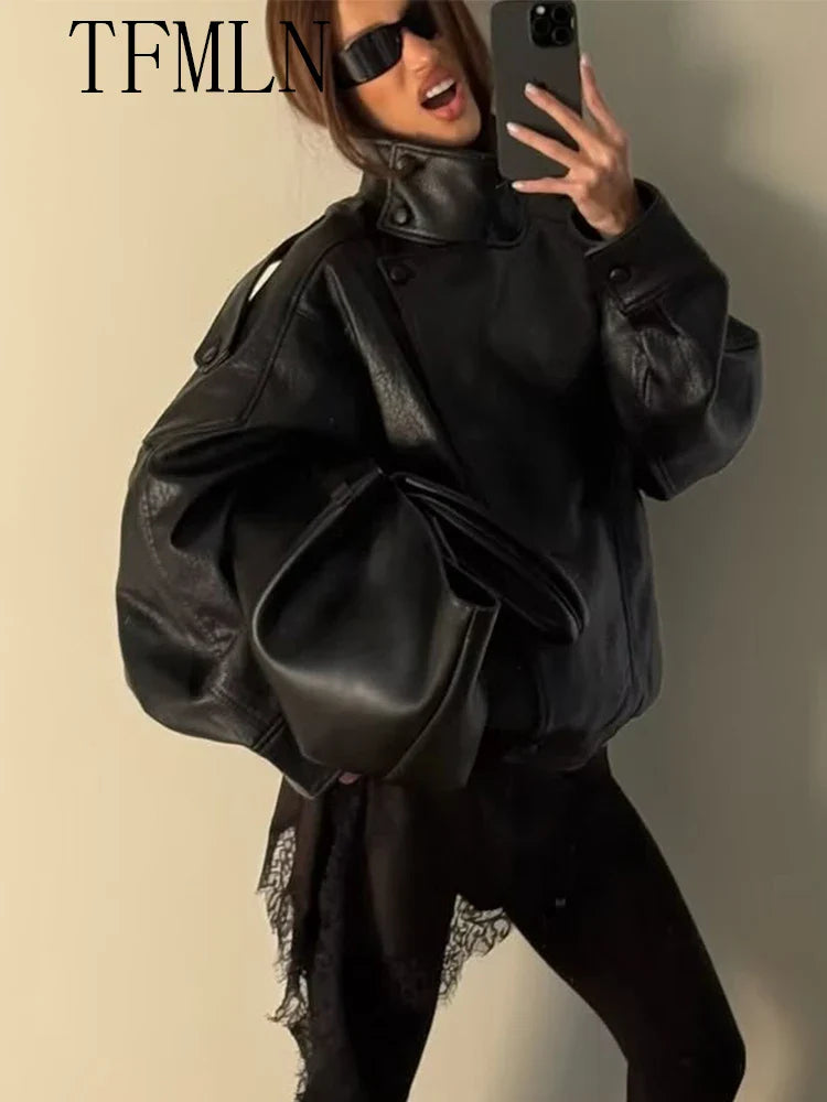 Cozy Chic Faux Leather Jacket